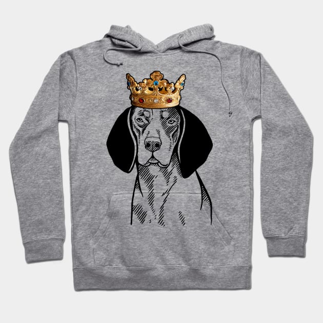 Bluetick Coonhound Dog King Queen Wearing Crown Hoodie by millersye